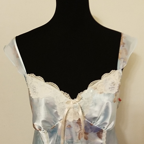 Apt.9 sx Large sequin pastel blue white brown lace - Picture 2 of 8